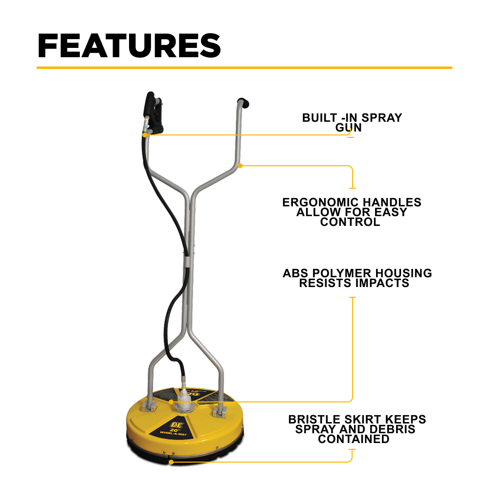 20" Whirl-A-Way Pressure Washer Surface Cleaner