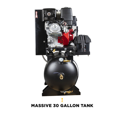 Compresseur d'air à gaz/soudeur/générateur 19 CFM à 175 PSI avec moteur Honda GX390
