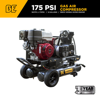 Compresseur/générateur d'air à gaz de 16 pi3/min à 175 psi avec moteur Honda GX390