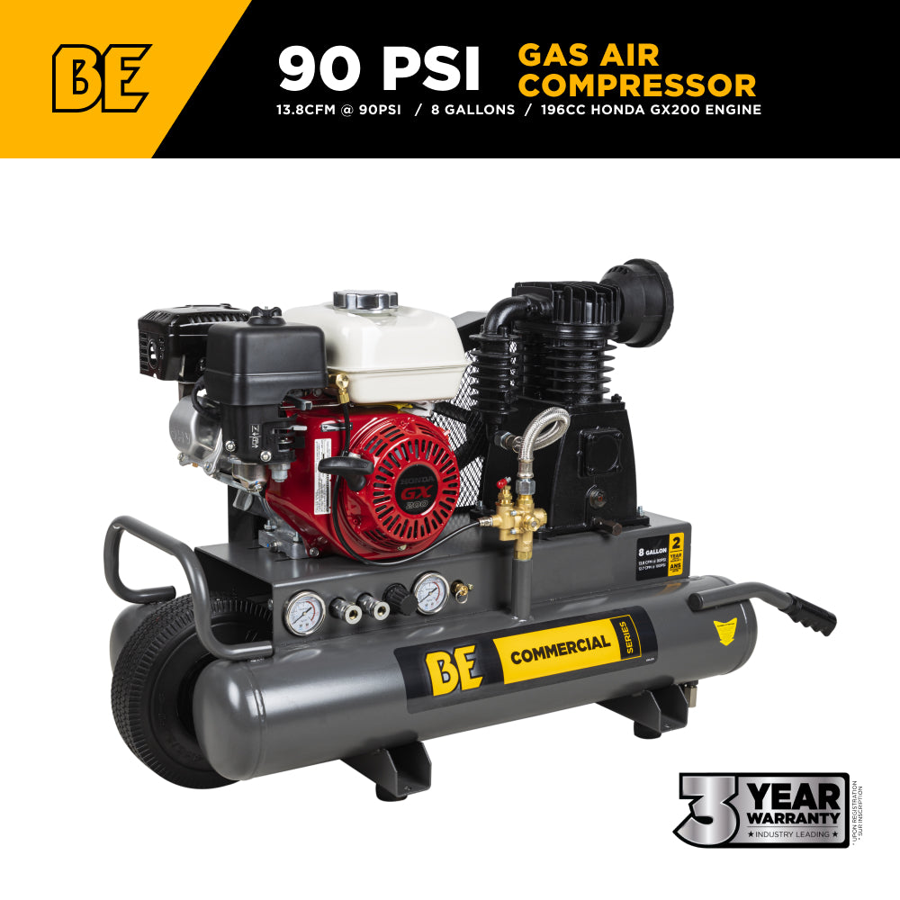 13.8 CFM @ 90 PSI Gas Air Compressor with Honda GX200 Engine - AC658HB