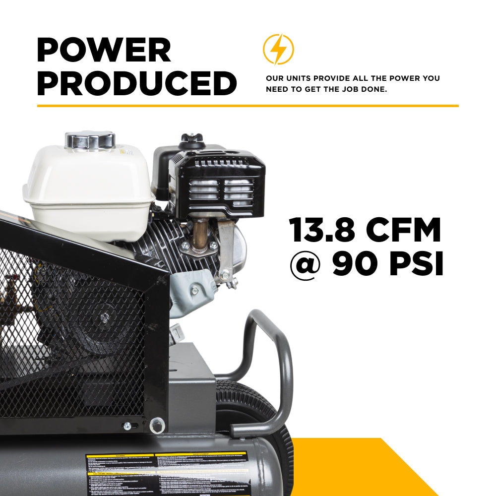 13.8 CFM @ 90 PSI Gas Air Compressor with Honda GX200 Engine - AC658HB