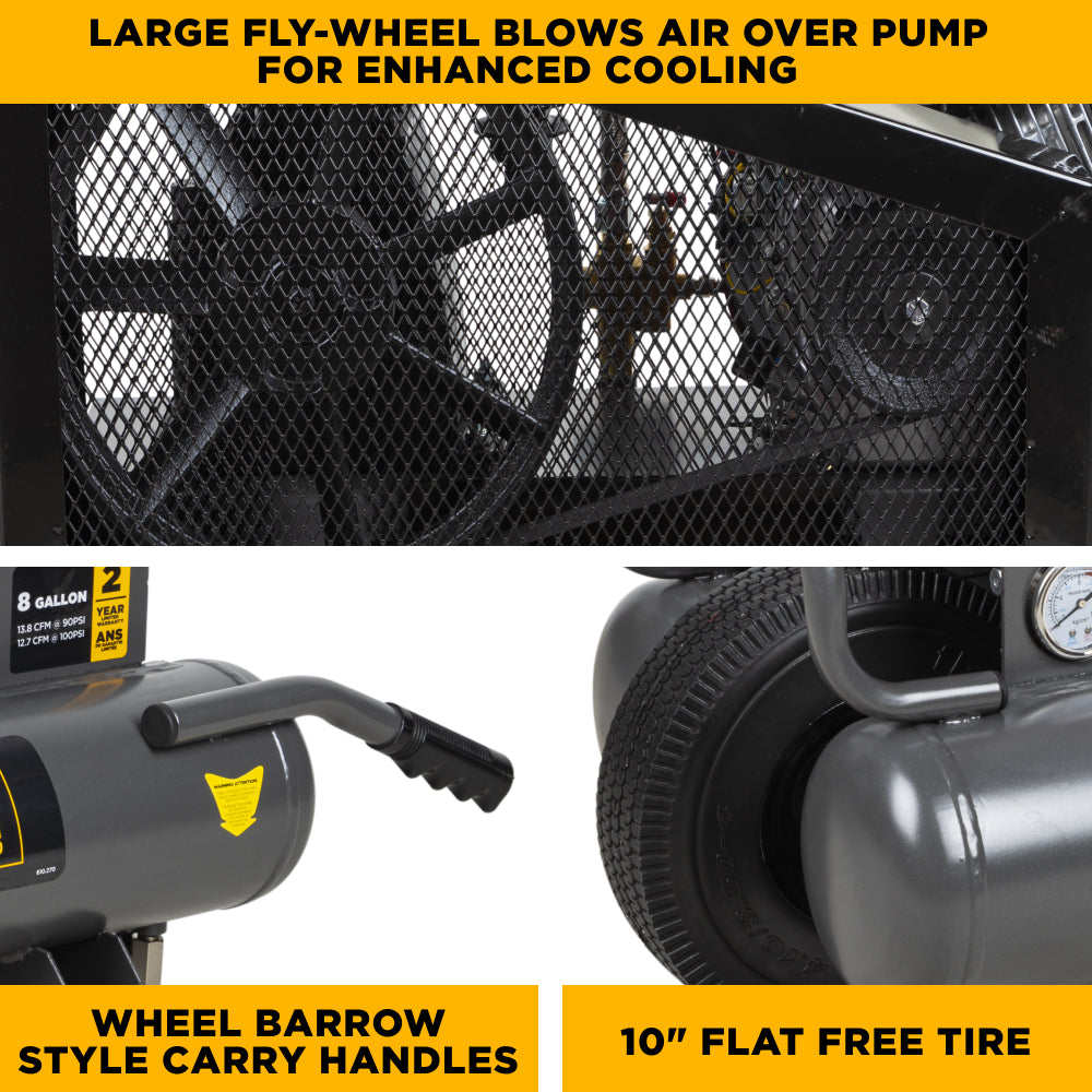 13.8 CFM @ 90 PSI Gas Air Compressor with Honda GX200 Engine - AC658HB
