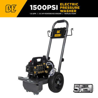 1,500 PSI 1.6 GPM 1.5 HP Electric Pressure Washer with Powerease Motor and Triplex Pump - B1515EN