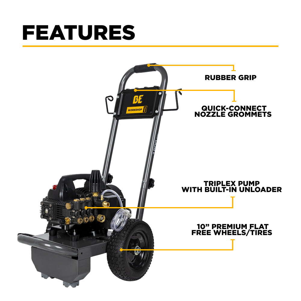 1,500 PSI 1.6 GPM 1.5 HP Electric Pressure Washer with Powerease Motor and Triplex Pump - B1515EN