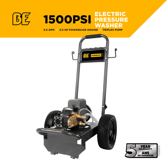 1,500 PSI - 3.0 GPM Electric Pressure Washer with Baldor Electric Motor and AR Triplex Pump