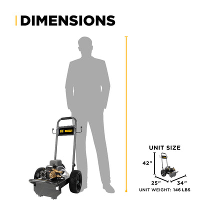 1,500 PSI 3.0 GPM 3.0 HP Electric Pressure Washer with Baldor Electric Motor and AR Triplex Pump - B153EA