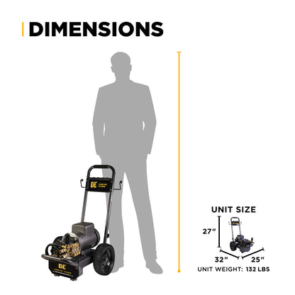 2,000 PSI 3.5 GPM 5.0 HP Electric Pressure Washer with Baldor Motor and AR Triplex Pump - B205EA