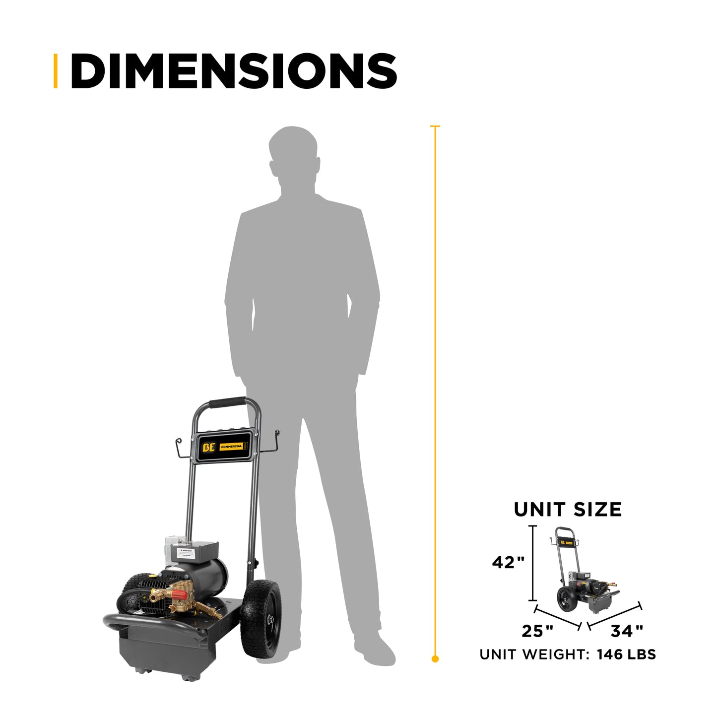 Nettoyeur haute pression électrique de 2 000 PSI - 3,5 GPM avec moteur Baldor et pompe Triplex General