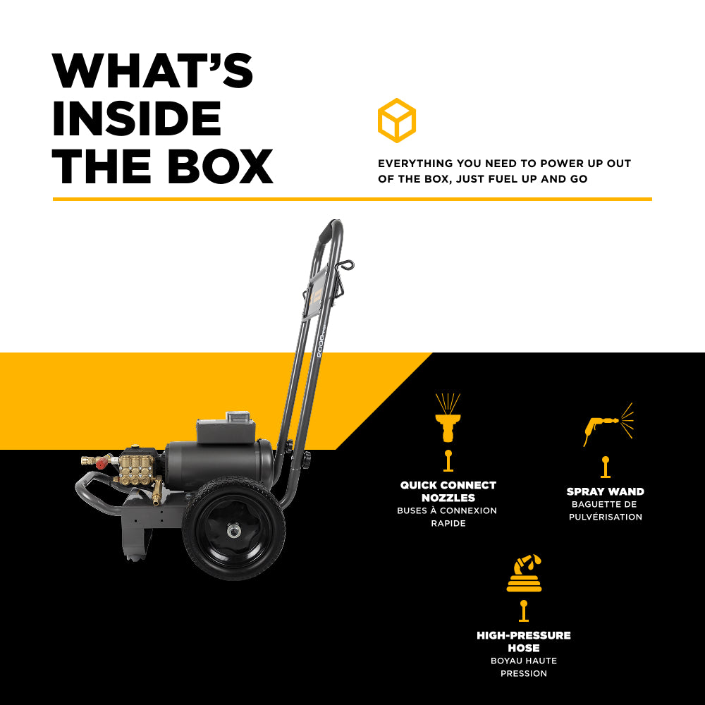 2,000 PSI 3.5 GPM 5.0 HP Electric Pressure Washer with Baldor Motor and General Triplex Pump - B205EG