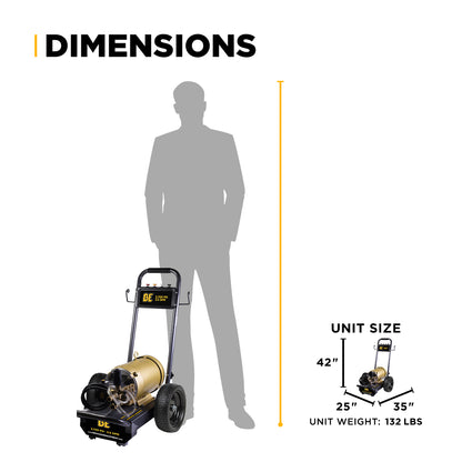 2,700 PSI 3.5 GPM 7.5 HP Electric Pressure Washer with Baldor Motor and AR Triplex Pump - B2775E3AHE