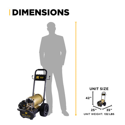 3,000 PSI 4.5 GPM 10 HP Electric Pressure Washer with Baldor Motor and AR Triplex Pump - B3010E34AHE