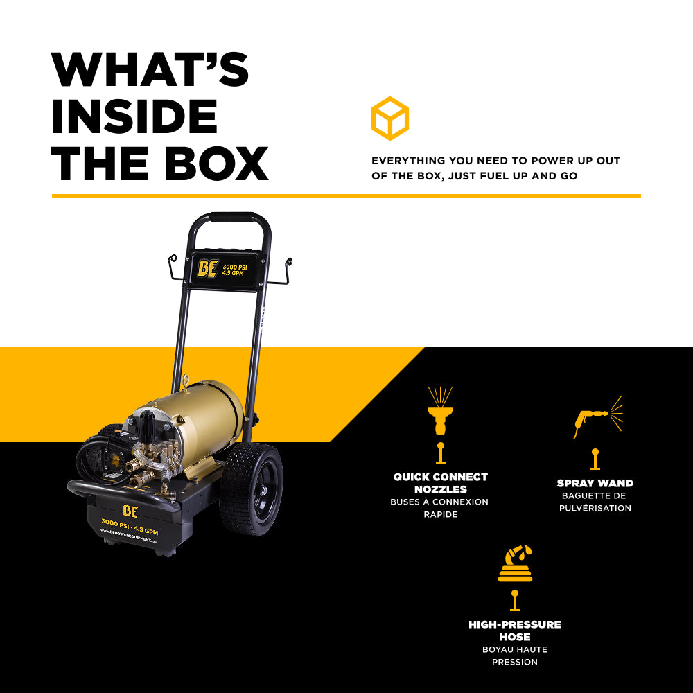 3,000 PSI 4.5 GPM 10 HP Electric Pressure Washer with Baldor Motor and AR Triplex Pump - B3010E34AHE