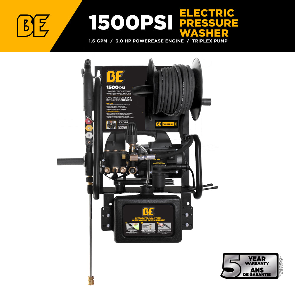 1,500 PSI 1.6 GPM 1.5 HP Electric Pressure Washer with Powerease Motor and Triplex Pump - P1515EPNW