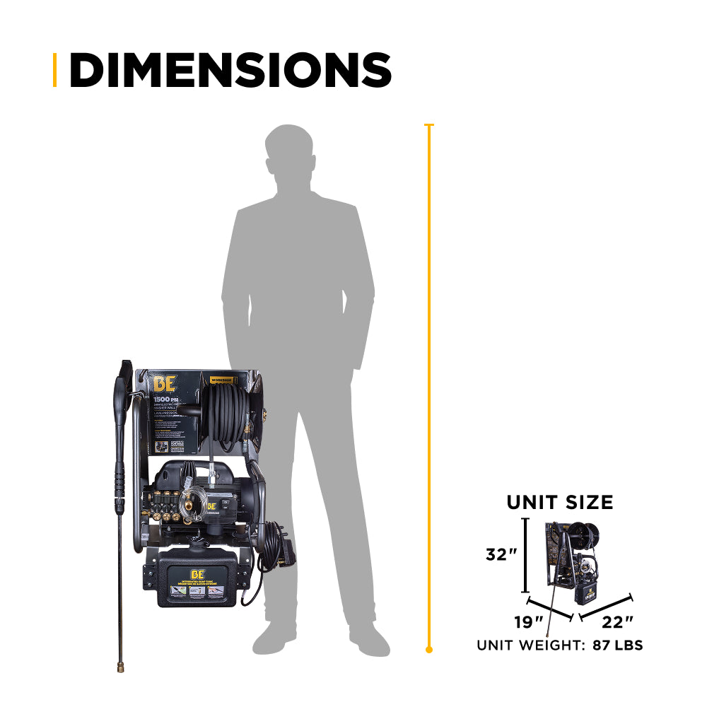 1,500 PSI 1.6 GPM 1.5 HP Electric Pressure Washer with Powerease Motor and Triplex Pump - P1515EPNW