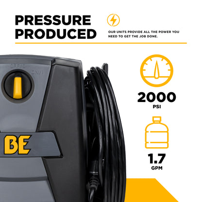 Nettoyeur haute pression électrique 2 000 PSI - 1,7 GPM avec moteur Powerease et pompe axiale AR