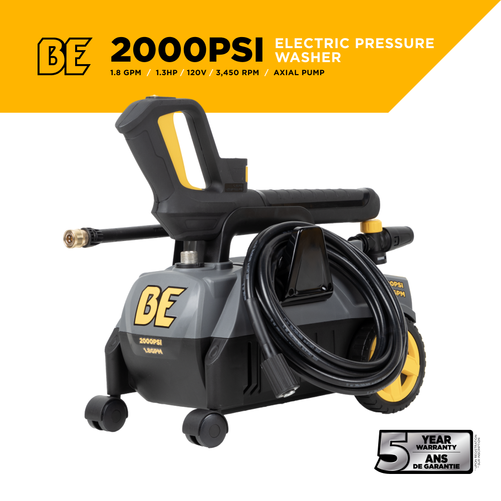 2,000 PSI 1.8 GPM Electric Pressure Washer