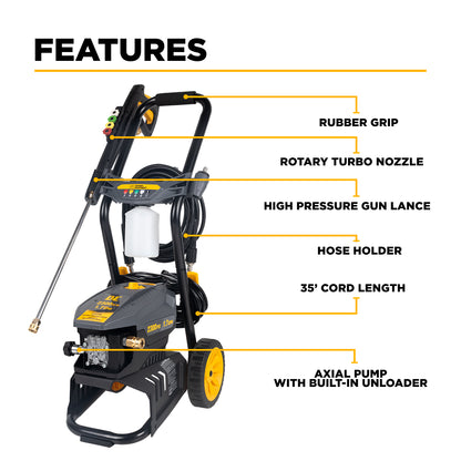 Nettoyeur haute pression électrique 2 300 PSI - 1,7 GPM avec pompe axiale AR
