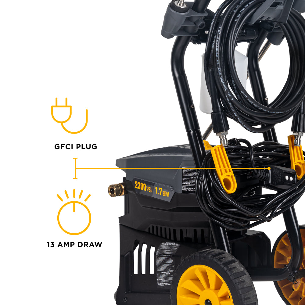 Nettoyeur haute pression électrique 2 300 PSI - 1,7 GPM avec pompe axiale AR