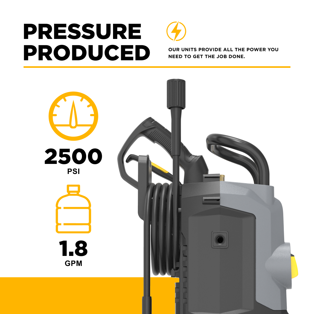 2,500 PSI 1.8 GPM Electric Pressure Washer