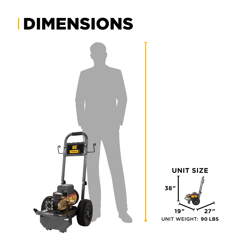 1,500 PSI 2.0 GPM Electric Pressure Washer with Baldor Motor and AR Triplex Pump - PE-1520EW1A