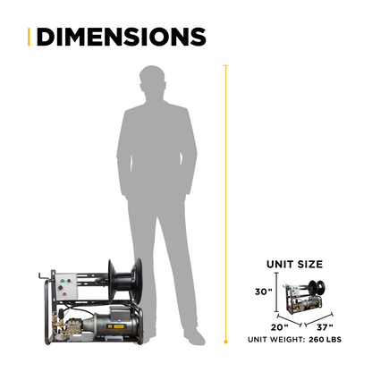 Nettoyeur haute pression électrique de 2 000 PSI - 4,0 GPM avec moteur Baldor et pompe AR Triplex