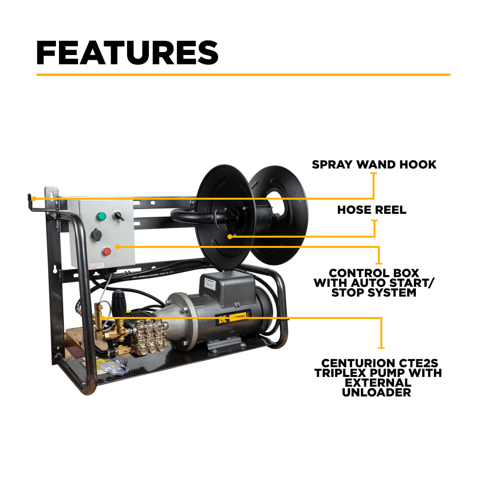 2,000 PSI 4.0 GPM 5.0 HP Electric Pressure Washer with Baldor Motor and AR Triplex Pump - X-2050FW1A