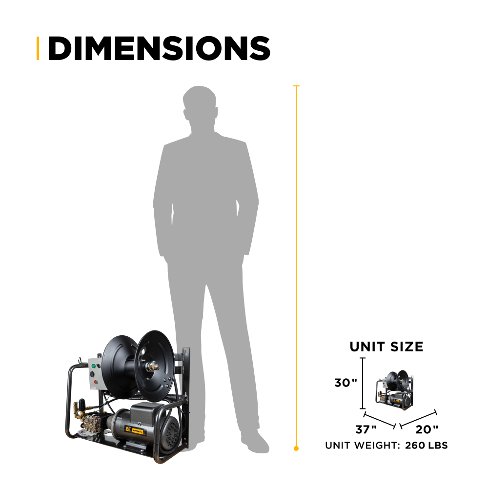 Nettoyeur haute pression électrique de 2 000 PSI - 4,0 GPM avec moteur Baldor et pompe Triplex de General