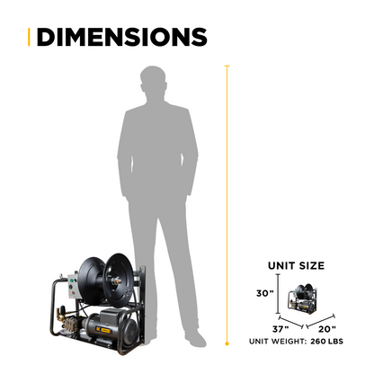 Nettoyeur haute pression électrique de 2 000 PSI - 4,0 GPM avec moteur Baldor et pompe Triplex de General