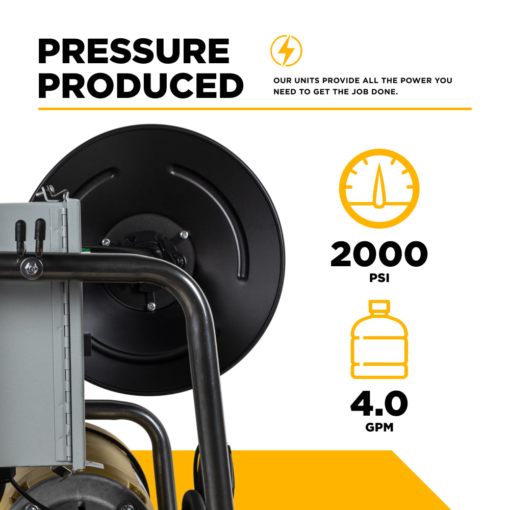 2,000 PSI 4.0 GPM 5.0 HP Electric Pressure Washer with Baldor Motor and General Triplex Pump - X-2050FW3GENHT2