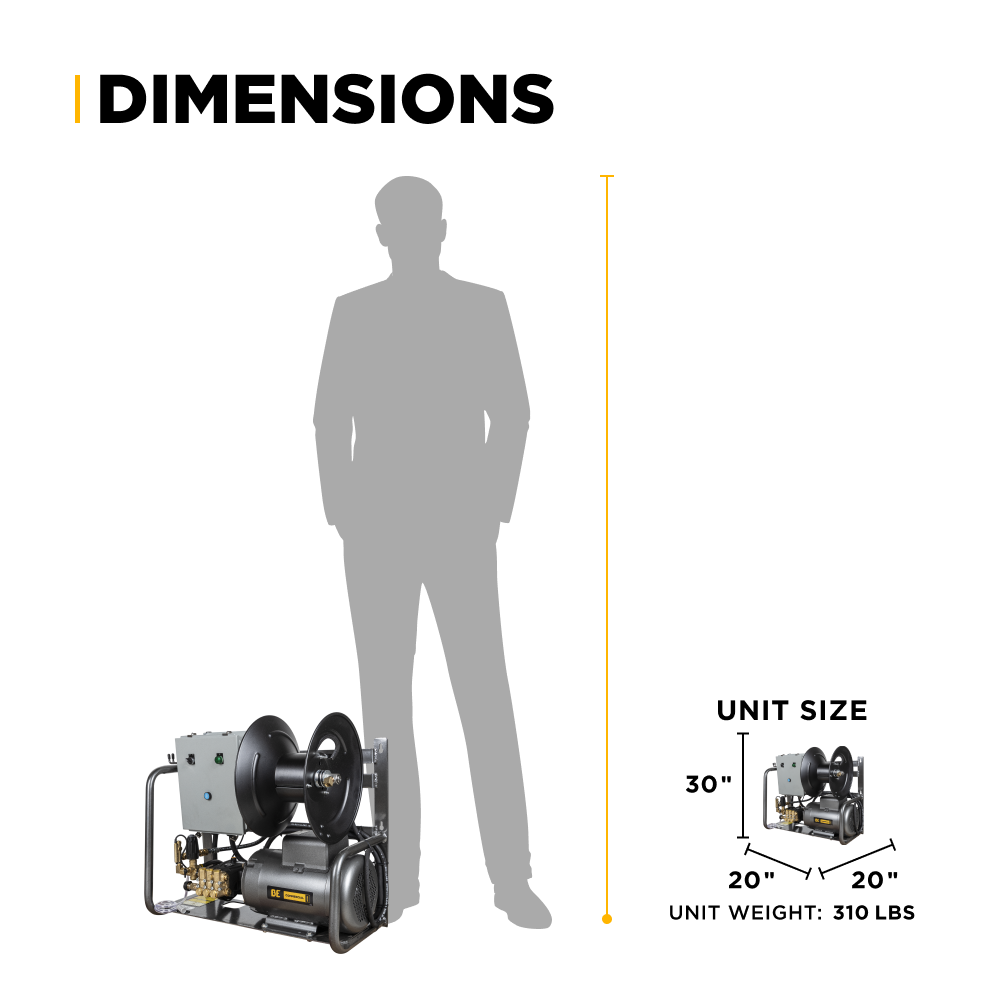 Nettoyeur haute pression électrique de 3 000 PSI - 4,0 GPM avec moteur Baldor et pompe Triplex de General