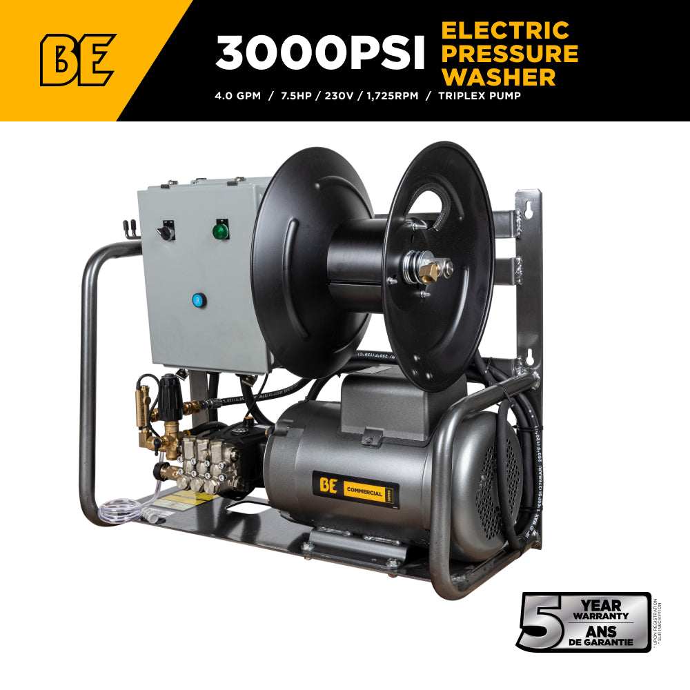 3,000 PSI 4.0 GPM 7.5 HP Electric Pressure Washer with 7.5 HP - 3 Phase Baldor Motor and General Triplex Pump - X-2775FW3GENHT2