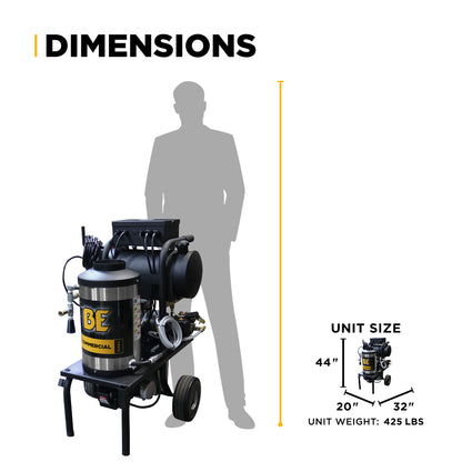 1,000 PSI 2.0 GPM Hot Water Electric Pressure Washer with Comet Triplex Pump - 1250