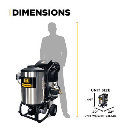 2,300 PSI 4.0 GPM Hot Water Electric Pressure Washer with Comet Triplex Pump - 42-6
