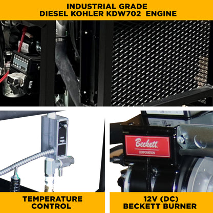 3,500 PSI 5.2 GPM Hot Water Diesel Pressure Washer Skid with General Triplex Pump - 5640DG