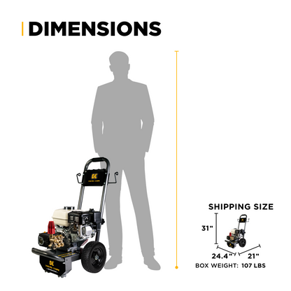 3100PSI 3.1GPM Cold Water Gas Pressure Washer - B3165HACS