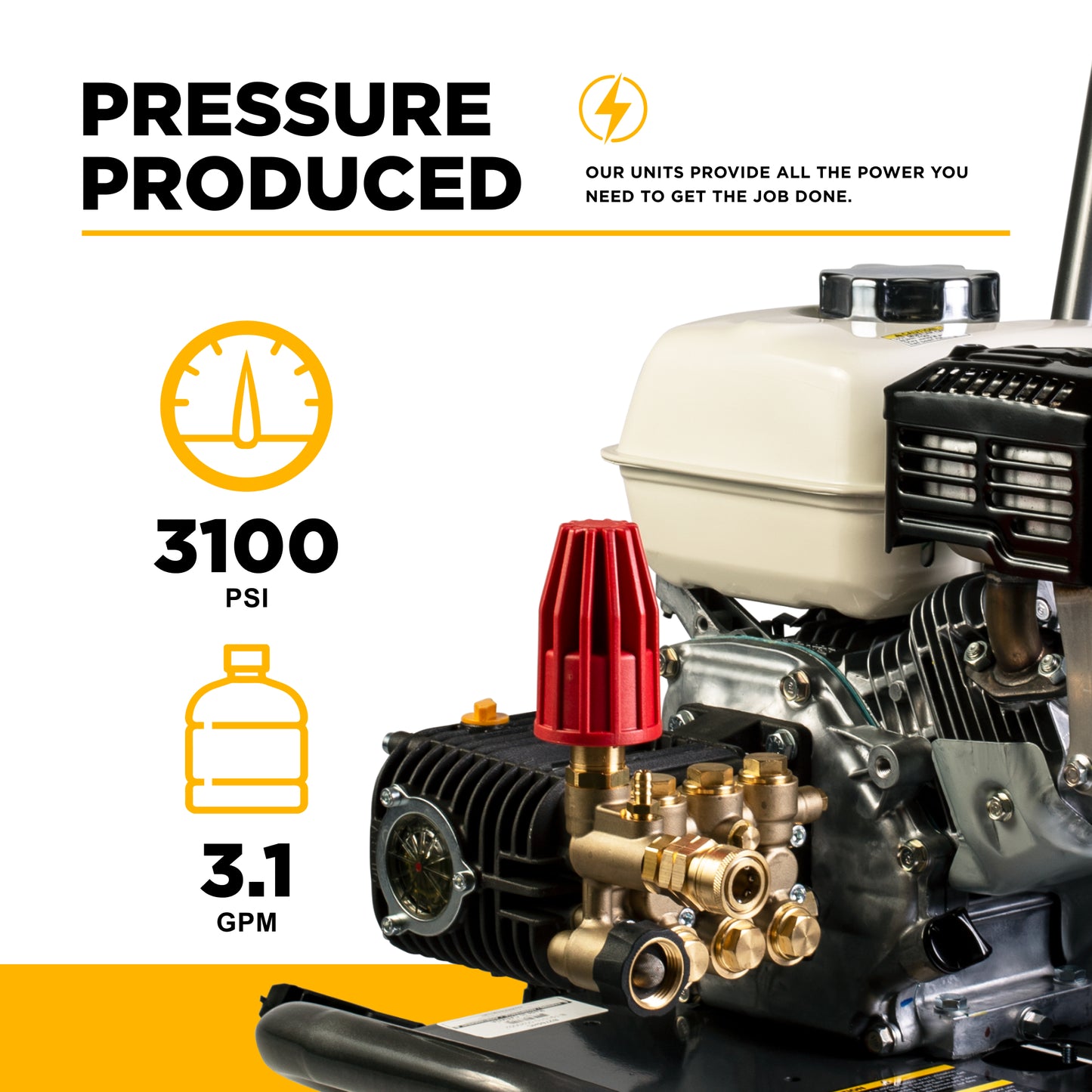 3100PSI 3.1 GPM Cold Water Gas Pressure Washer - B3165HC