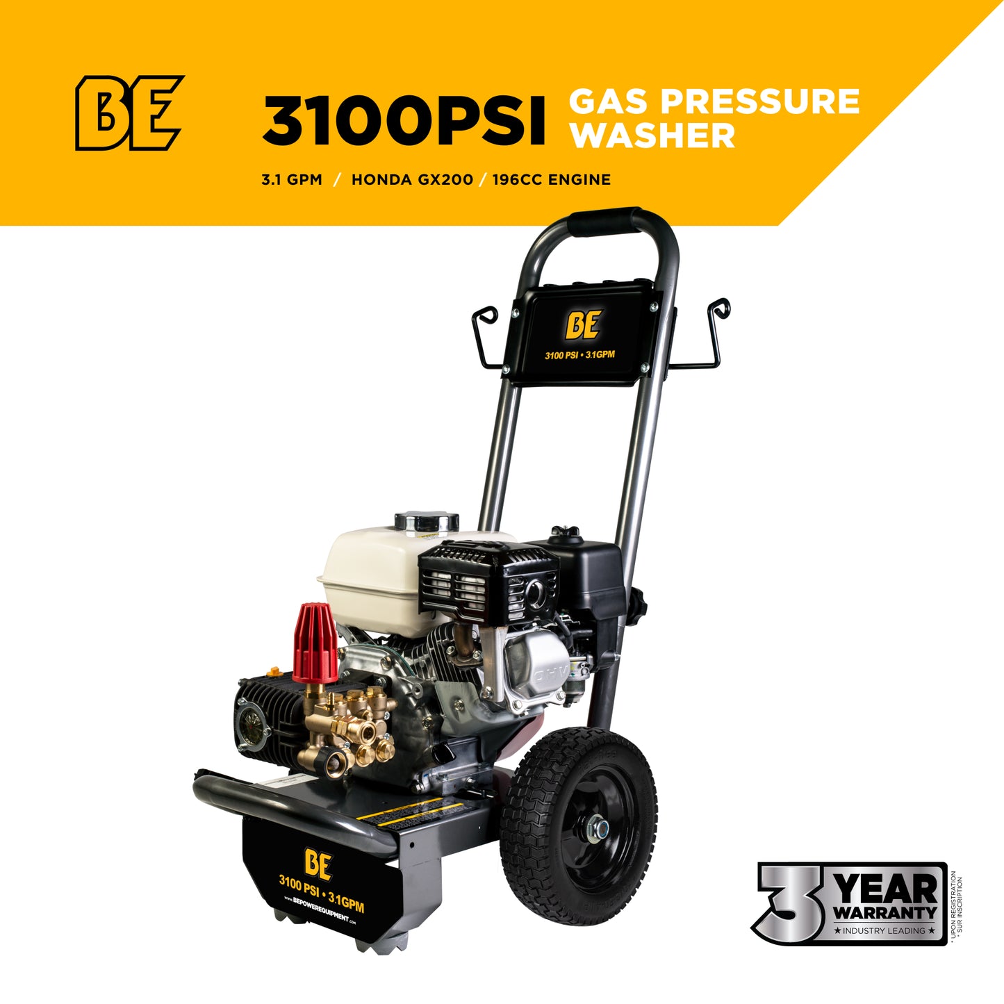 3,100 PSI 3.1 GPM Cold Water Gas Pressure Washer - B3165HC
