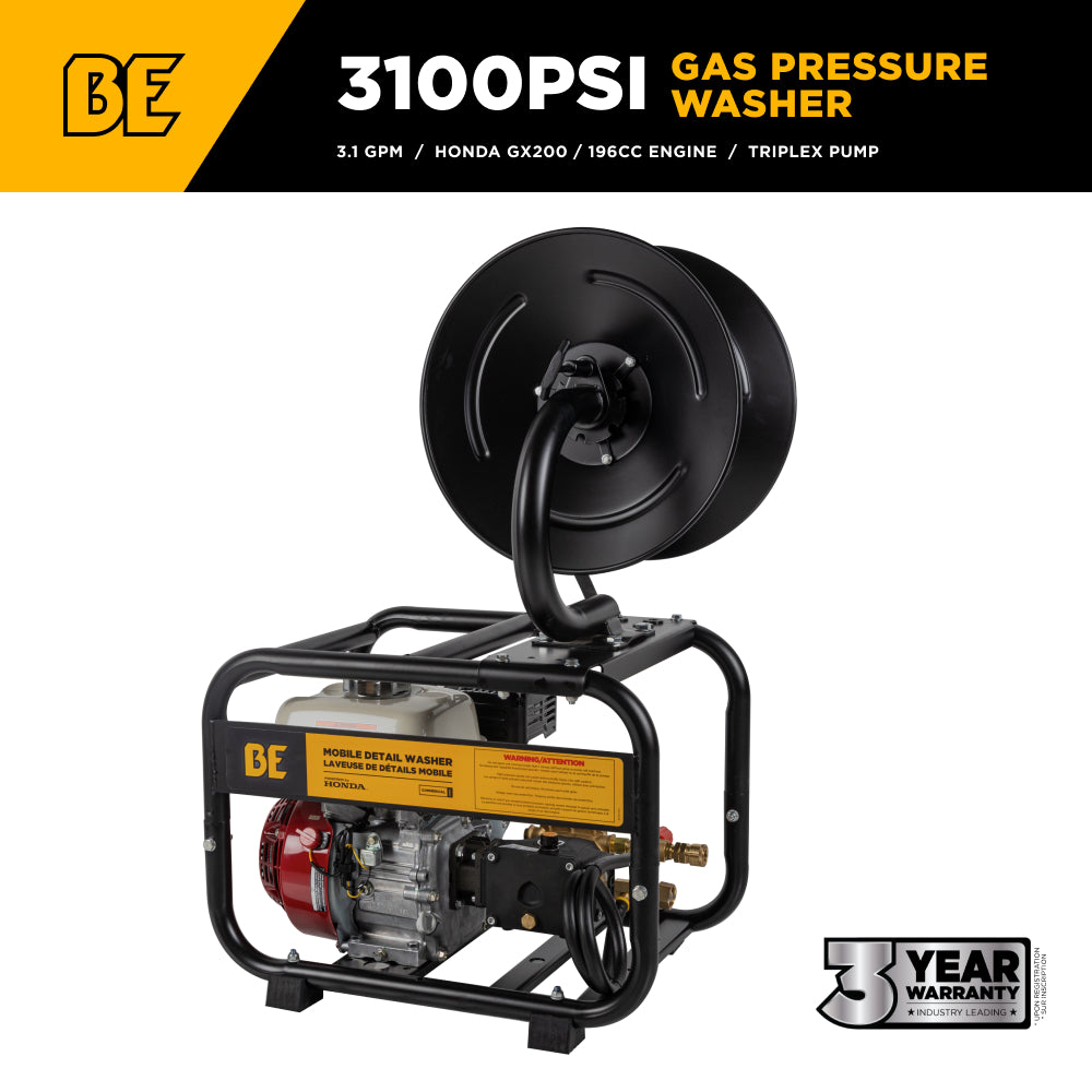 3,100 PSI 3.1 GPM Cold Water Gas Pressure Washer - B3165HRAS