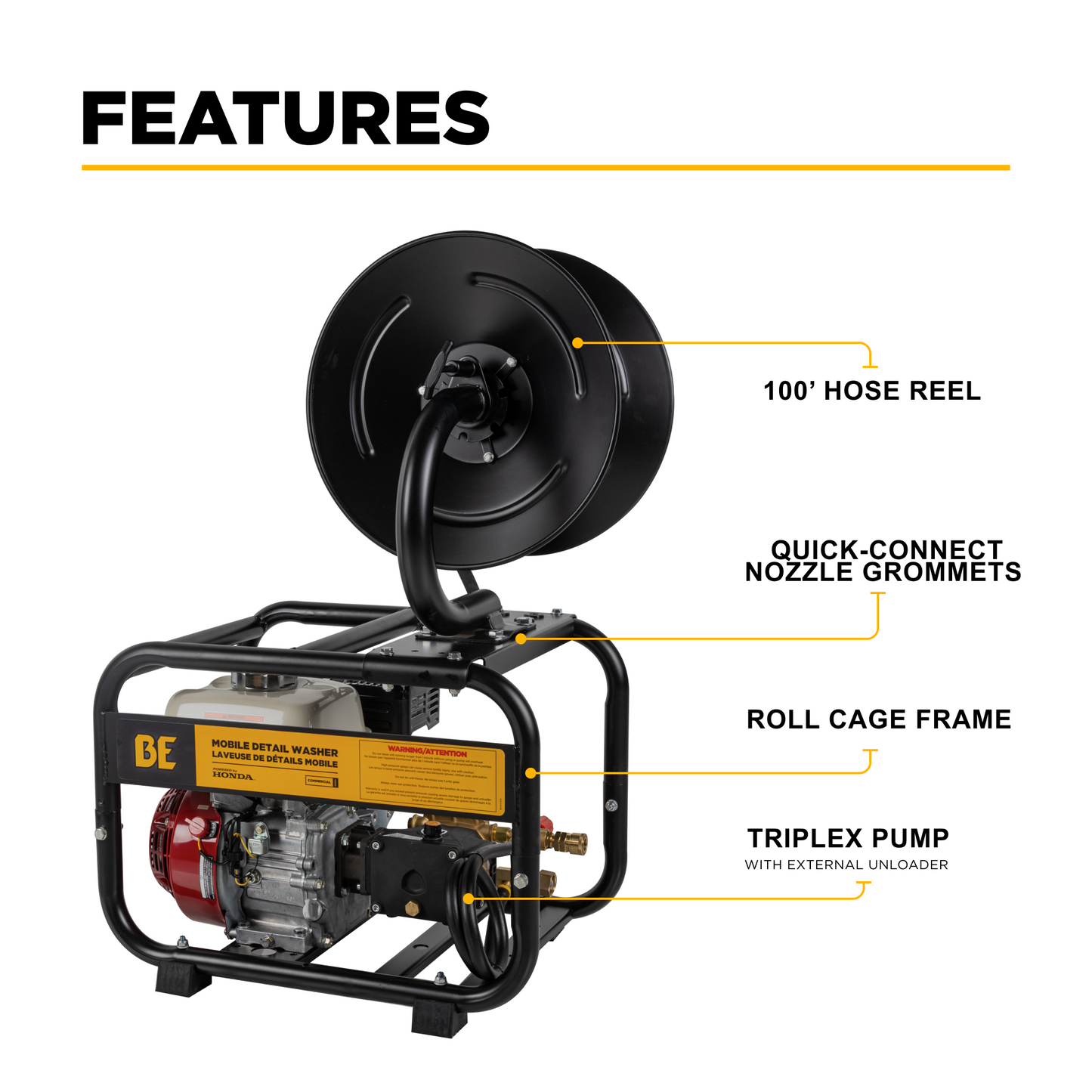 3100PSI 3.1 GPM Cold Water Gas Pressure Washer - B3165HRAS