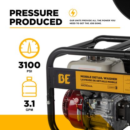 3100PSI 3.1 GPM Cold Water Gas Pressure Washer - B3165HRAS