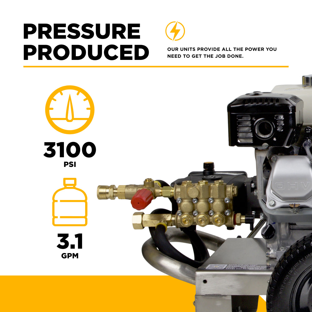 3,100 PSI 3.1 GPM Cold Water Gas Pressure Washer - B3165HSAS
