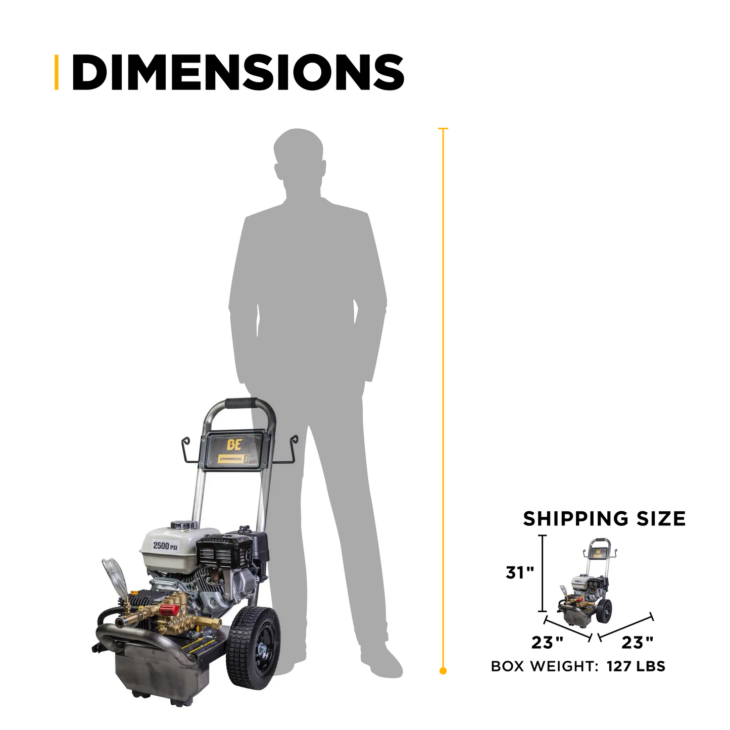 3100PSI 3.1GPM Cold Water Gas Pressure Washer - B3165HSCS