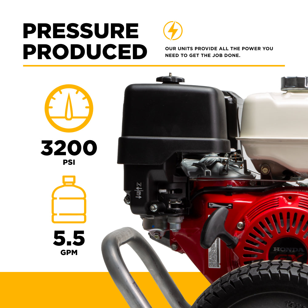 3,200 PSI 5.5 GPM Cold Water Gas Pressure Washer with Honda GX390