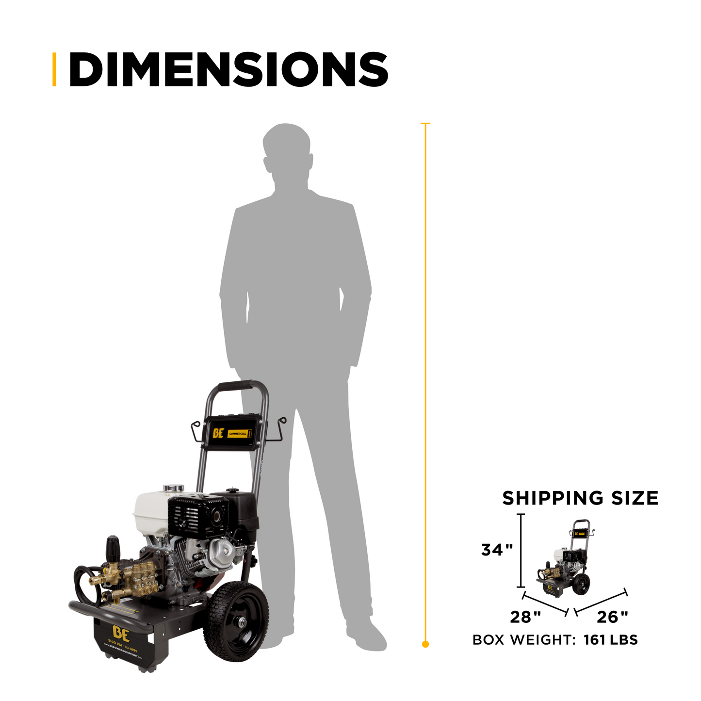 3200PSI 5.2GPM Cold Water Gas Pressure Washer - B3213HCS