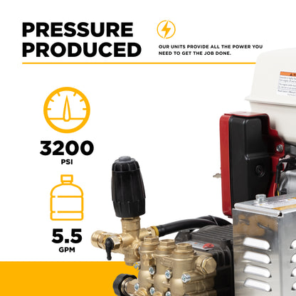Nettoyeur haute pression à essence à eau froide 3 200 PSI, débit 4,2 GPM - B3213HETBAS