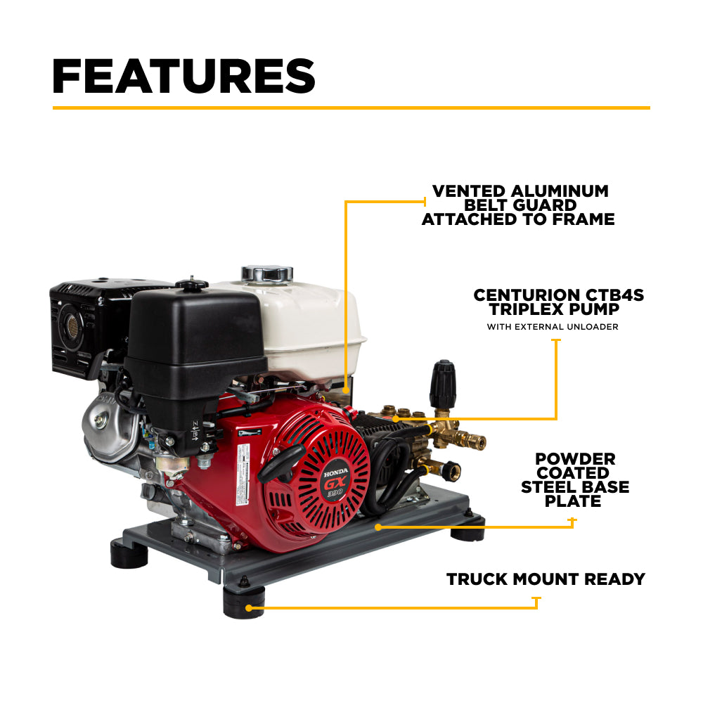 3,200 PSI 5.2 GPM Truck Mount Cold Water Gas Pressure Washer - B3213HTBAS
