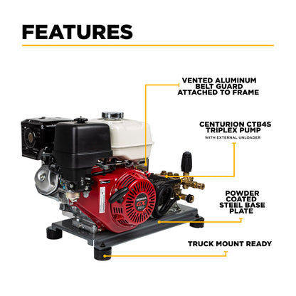 3,200 PSI 5.2 GPM Truck Mount Cold Water Gas Pressure Washer - B3213HTBAS
