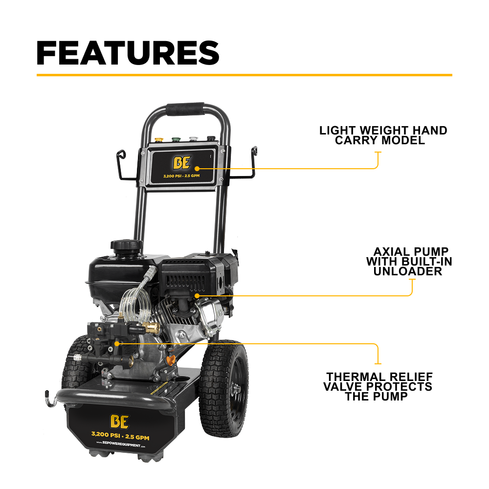 3,200 PSI 2.5 GPM Cold Water Gas Pressure Washer - B327PX