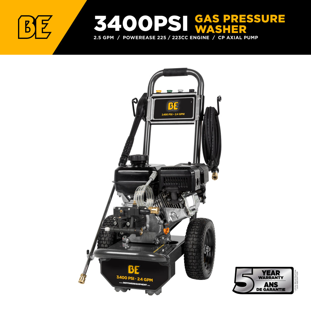 3,400 PSI 2.5 GPM Cold Water Gas Pressure Washer - B3475PX