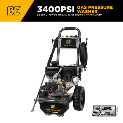 3,400 PSI 2.5 GPM Cold Water Gas Pressure Washer - B3475PX